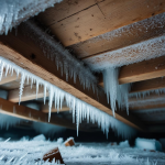 The sublimated water then rains down on the attic insulation and ceilings below.  Homeowners will then notice yellowish brown moisture stains on ceilings and even moisture streaking down the walls.  The pooling water could also then become a breeding ground for mold or mildew in the attic. 