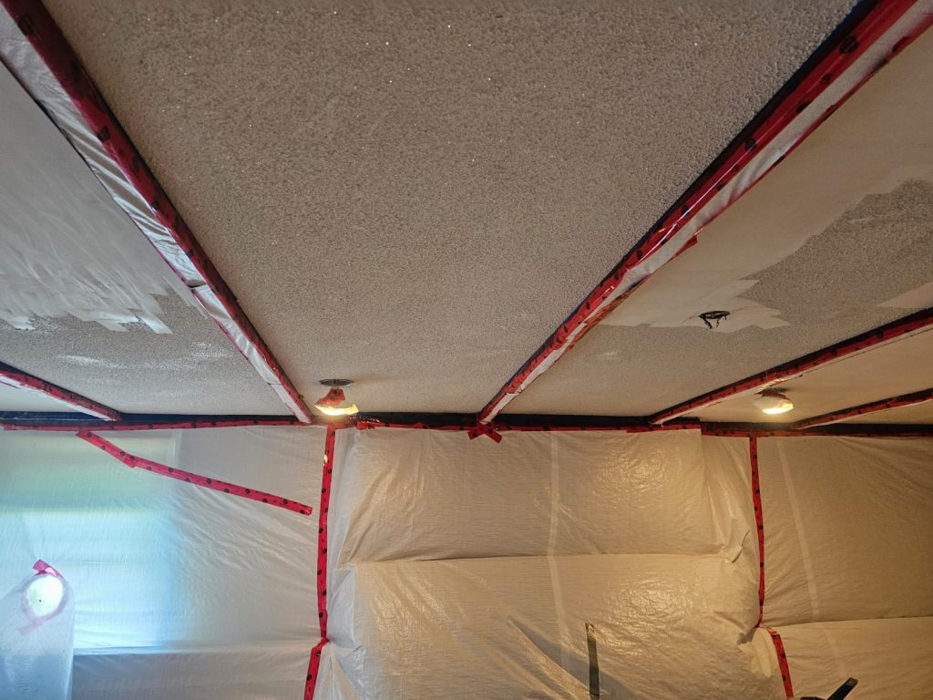 When you go to renovate and knock down the popcorn you will need to do that removal with high risk asbestos abatement protocols in place.